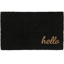 Tapete Capacho Fibra De Coco 75X45Cm Natural Preto Hello