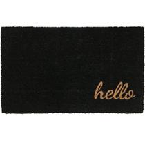 Tapete Capacho Fibra de Coco 75x45cm Natural Preto Hello - Uzoo Tapete Capacho Fibra de Coco 75x45cm Natural Preto Hello - Uzoo
