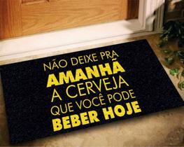 Tapete Capacho Frase Cerveja 60x40 - Preto