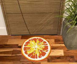 Tapete capacho fruta laranja grande medida 0,60x0,60cm.