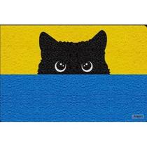 Tapete Capacho Gato Preto 60X40Cm