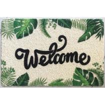 Tapete Capacho Hudson Home Folhas 60x40cm - Welcome