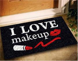 Tapete Capacho I Love Makeup 60x40 Maquiagem Menina Decora - Megatap