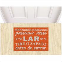 Tapete capacho lar doce lar cor laranja.