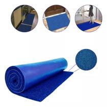 Tapete Capacho Linha Silver 10mm Vinil 1,2x8,0 Mt Azul-marin