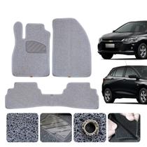 Tapete Capacho Para Gm Novo Onix Hatch LT 2024 a 2026 Luxo Sem Odor Mágico Traseiro inteiriço Cor Cinza 3 Peças Premium