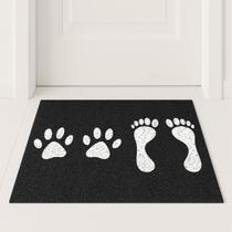 Tapete Capacho Pegadas Dog 60x40 - Preto