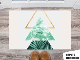 Tapete Capacho Personalizado 3 Triângulos Florais Verde