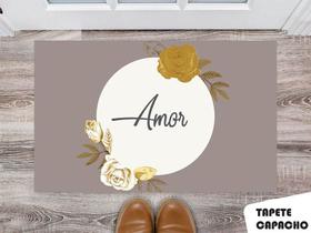 Tapete Capacho Personalizado Amor Floral Lateral Gold Tapete Capacho Personalizado Amor Floral Lateral Gold