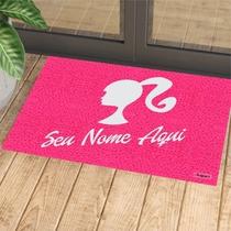 Tapete Capacho Personalizado BARBIE SEU NOME AQUI COR PINK 60X40