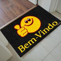 Tapete Capacho Personalizado - Bem vindo, rosto feliz 60x40