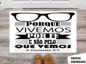 Tapete Capacho Personalizado Biblia Porque Vivemos de Fé Tapete Capacho Personalizado Biblia Porque Vivemos de Fé