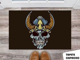 Tapete Capacho Personalizado Caveira com Capacete