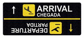 Tapete Capacho Personalizado Chegada e Partida 70x30cm Preto