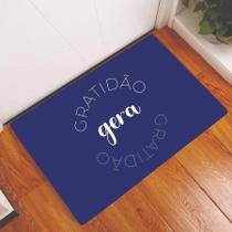 Tapete Capacho Personalizado Divertido Gratidão Gera Azul