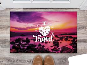 Tapete Capacho Personalizado Divertido I Love Travel