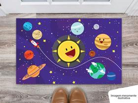 Tapete Capacho Personalizado Divertido Infantil Kids Quarto Sistema Solar