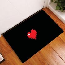 Tapete Capacho Personalizado Divertido Pac Man Coração Pixel