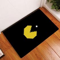 Tapete Capacho Personalizado Divertido Pac Man Pixel Amarelo