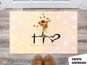 Tapete Capacho Personalizado Esperança Fe e Amor Girassol Tapete Capacho Personalizado Esperança Fe e Amor Girassol