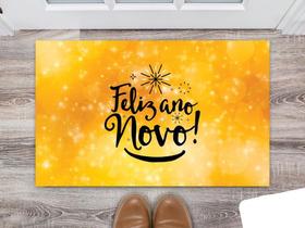 Tapete Capacho Personalizado Feliz Ano Novo Dourado