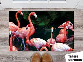 Tapete Capacho Personalizado Flamingos Naturais