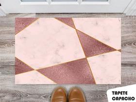 Tapete Capacho Personalizado Forma Geométrica com Glitter Tons Rosa - Criative Gifts