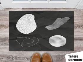 Tapete Capacho Personalizado Formas Geométricas Diversas Tons Cinza