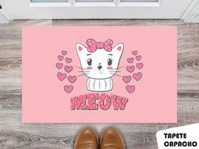 Tapete Capacho Personalizado Gato Meow