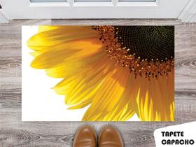 Tapete Capacho Personalizado Girassol com Fundo Branco Tapete Capacho Personalizado Girassol com Fundo Branco