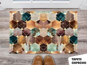 Tapete Capacho Personalizado Hexagonos pequenos Diversas Estampas Tapete Capacho Personalizado Hexagonos pequenos Diversas Estampas