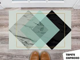 Tapete Capacho Personalizado Hexagonos Tons de Verde Degrade Tapete Capacho Personalizado Hexagonos Tons de Verde Degrade