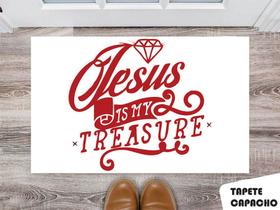 Tapete Capacho Personalizado Jesus é meu Senhor Vermelho