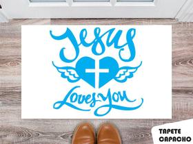 Tapete Capacho Personalizado Jesus Loves You