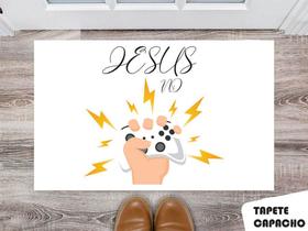 Tapete Capacho Personalizado Jesus no Controle Tapete Capacho Personalizado Jesus no Controle