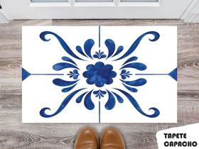 Tapete Capacho Personalizado Ladrilho Azul