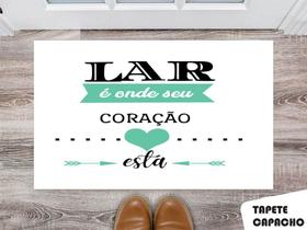 Tapete Capacho Personalizado Lar é Onde Seu Coração Está Tapete Capacho Personalizado Lar é Onde Seu Coração Está