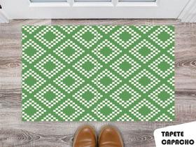 Tapete Capacho Personalizado Losango Pontilhado Fundo Verde Tapete Capacho Personalizado Losango Pontilhado Fundo Verde