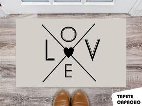 Tapete Capacho Personalizado Love Flechas e Coração Central