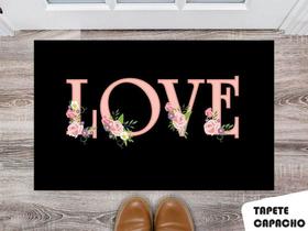 Tapete Capacho Personalizado Love Floral