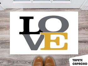 Tapete Capacho Personalizado LOVE Fundo Branco