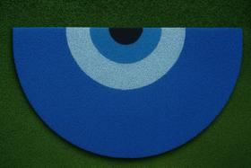 Tapete Capacho Personalizado Meia lua Olho Grego 80x40 Empresa Comércio Loja