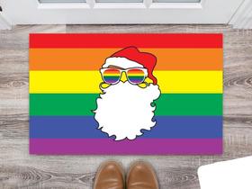 Tapete Capacho Personalizado Papai Noel LGBTQIA+ - Deluzz