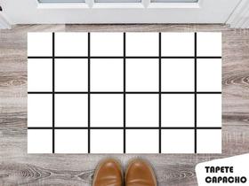 Tapete Capacho Personalizado Quadriculado Preto e Branco
