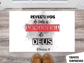 Tapete Capacho Personalizado Revestivos Toda a Armadura de Deus
