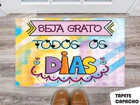 Tapete Capacho Personalizado Seja Grato Todos os Dias Colorido