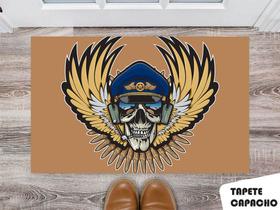 Tapete Capacho Personalizado Skull Pilot