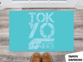 Tapete Capacho Personalizado Tokyo Varsity Azul