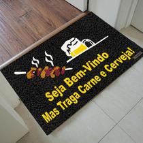 Tapete Capacho Personalizado - Traga carne e cerveja 60x40 Tapete Capacho Personalizado - Traga carne e cerveja 60x40