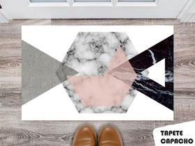 Tapete Capacho Personalizado Triângulos e Hexagonos Estampados